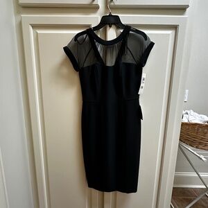 Maggie London Illusion Yoke Crepe Cocktail Dress